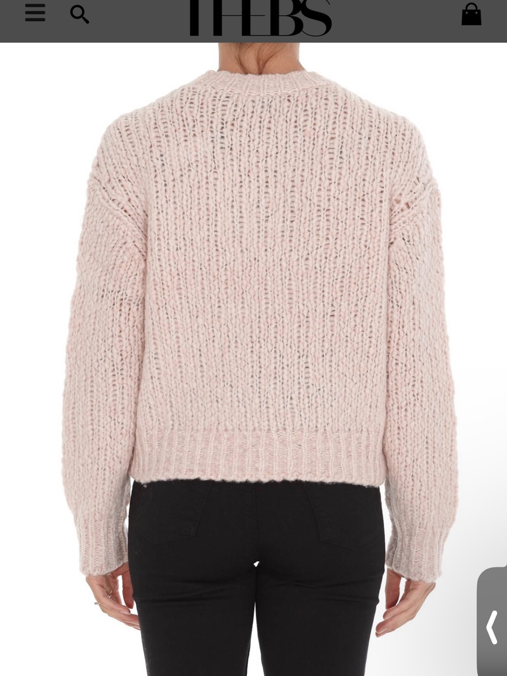 360 Cashmere Pale Pink Chunky Crewneck Sweater